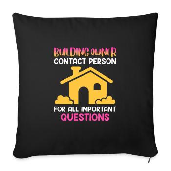 Client Owner owner of his own home - Sofa pillowcase 17,3'' x 17,3'' (45 x 45 cm) - black - Front