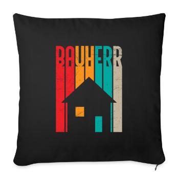 Richtfest Eigenheim Bauherr - Sofakissenbezug 45 x 45 cm - Schwarz - Vorne