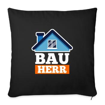 Bauherr - Sofakissenbezug 45 x 45 cm - Schwarz - Vorne