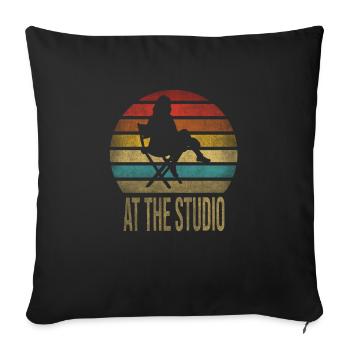 At The Studio Film Director Movies Retro Vintage - Sofa pillowcase 17,3'' x 17,3'' (45 x 45 cm) - black - Front