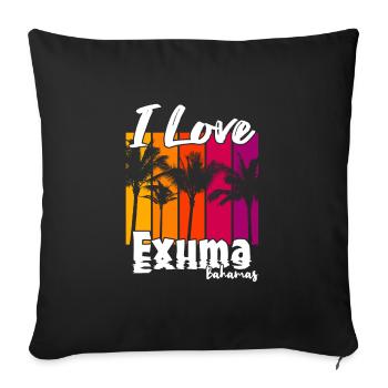 I love Exuma Bahamas - Sofa pillowcase 17,3'' x 17,3'' (45 x 45 cm) - black - Front