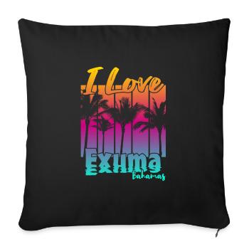 I love Exuma Bahamas - Sofa pillowcase 17,3'' x 17,3'' (45 x 45 cm) - black - Front