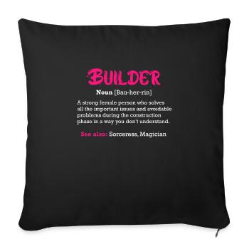 Client Definition of home Topping-out ceremony - Sofa pillowcase 17,3'' x 17,3'' (45 x 45 cm) - black - Front