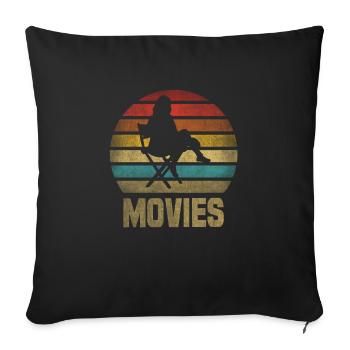 At The Studio Film Director Movies Retro Vintage - Sofa pillowcase 17,3'' x 17,3'' (45 x 45 cm) - black - Front