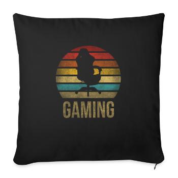 Chaise de jeu Gamer s’asseoir dans Freedom Kingdom - Housse de coussin décorative 45 x 45 cm - noir - Devant