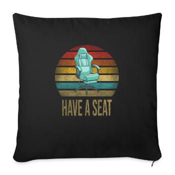 Chaise de jeu Gamer s’asseoir dans Freedom Kingdom - Housse de coussin décorative 45 x 45 cm - noir - Devant