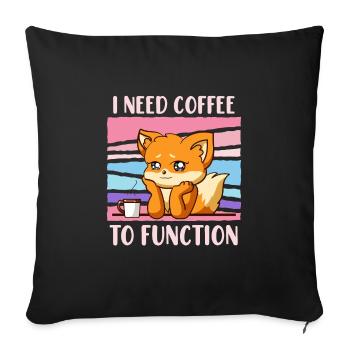 Kaffeetrinker ich brauche Kaffee Damen - Sofakissenbezug 45 x 45 cm - Schwarz - Vorne