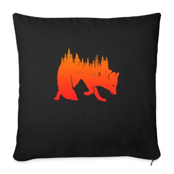 Fuchs Naturkunst Wald Jäger Jagd Naturdesign - Sofakissenbezug 45 x 45 cm - Schwarz - Vorne