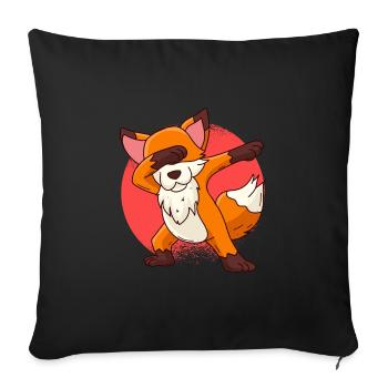 Dabbing Fuchs Kinder - Sofakissenbezug 45 x 45 cm - Schwarz - Vorne