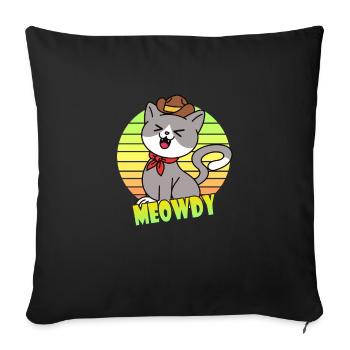 Meowdy Cowboy Chat - Housse de coussin décorative 45 x 45 cm - noir - Devant