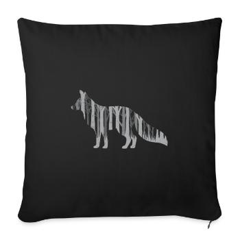Fuchs Wald - Sofakissenbezug 45 x 45 cm - Schwarz - Vorne