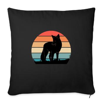 Chasse au renard vintage - Housse de coussin décorative 45 x 45 cm - noir - Devant