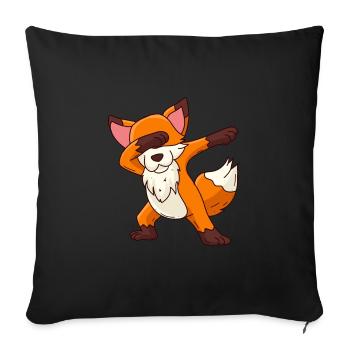 Dabbing Fuchs Kinder - Sofakissenbezug 45 x 45 cm - Schwarz - Vorne