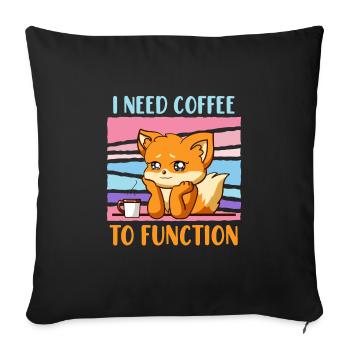 Kaffeetrinker ich brauche Kaffee Damen - Sofakissenbezug 45 x 45 cm - Schwarz - Vorne