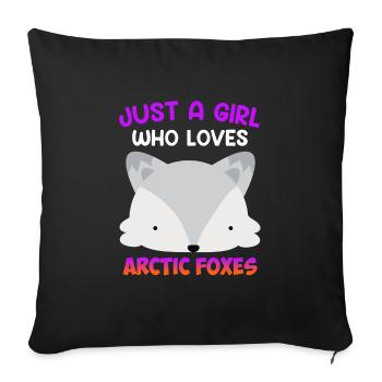 Juste une fille qui aime les renards - Housse de coussin décorative 45 x 45 cm - noir - Devant