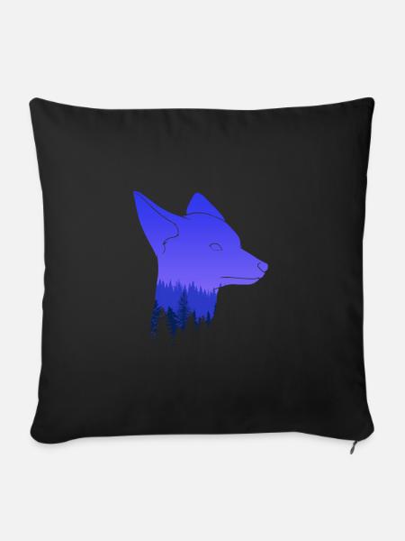 Fuchskopf Fuchs - Sofakissenbezug 45 x 45 cm - Schwarz