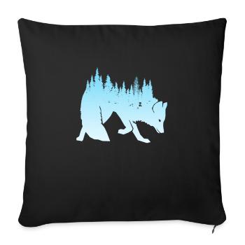 Fuchs Naturkunst Wald Jäger Jagd Naturdesign - Sofakissenbezug 45 x 45 cm - Schwarz - Vorne