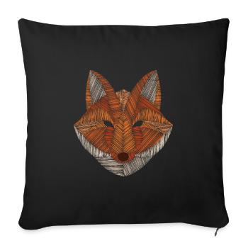 Fuchs Polygon Jäger Jagd - Sofakissenbezug 45 x 45 cm - Schwarz - Vorne