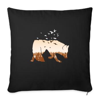 Fuchs Silhouette Fuchsjagd Jäger Jagd Natur Herbst - Sofakissenbezug 45 x 45 cm - Schwarz - Vorne