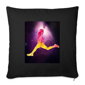 Basketballer Sport in Nebula Space - Sofakissenbezug 45 x 45 cm - Schwarz - Vorne