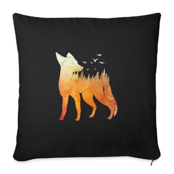 Fuchs Walddesign Fuchsjäger Jagd - Sofakissenbezug 45 x 45 cm - Schwarz - Vorne