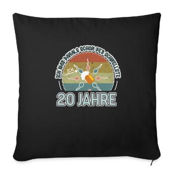 Ich war damals schon der Schnellste 20. Geburtstag - Sofakissenbezug 45 x 45 cm - Schwarz - Vorne