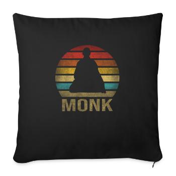 Monk Buddhist Monk Buddhism Meditation - Sofa pillowcase 17,3'' x 17,3'' (45 x 45 cm) - black - Front