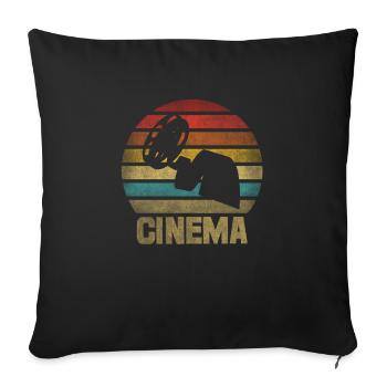 Movie Film Roll Cinema Retro Sunset - Sofa pillowcase 17,3'' x 17,3'' (45 x 45 cm) - black - Front