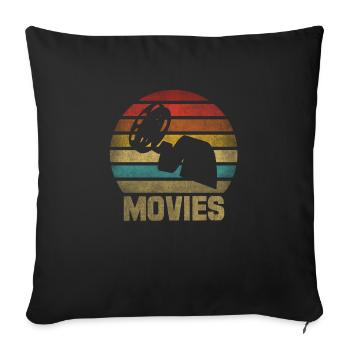 Movie Film Roll Cinema Retro Sunset - Sofa pillowcase 17,3'' x 17,3'' (45 x 45 cm) - black - Front
