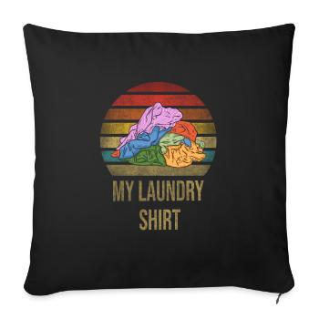 Laundry Day Pile of Clothes Retro Sunset - Sofa pillowcase 17,3'' x 17,3'' (45 x 45 cm) - black - Front