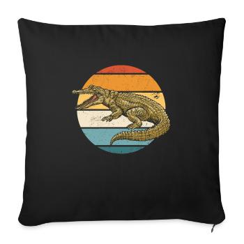 Alligator Crocodile Gator Reptiles Animal Alligator - Housse de coussin décorative 45 x 45 cm - noir - Devant