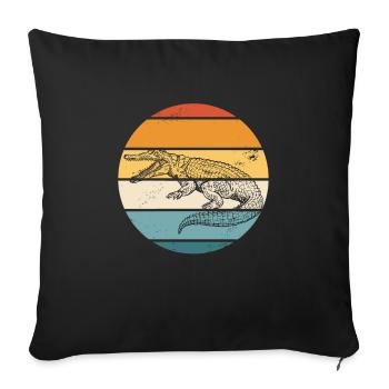 Alligator Crocodile Gator Reptiles Animal Alligator - Housse de coussin décorative 45 x 45 cm - noir - Devant