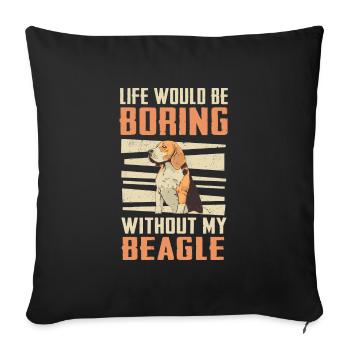 Beagle Dog - Sofa pillowcase 17,3'' x 17,3'' (45 x 45 cm) - black - Front