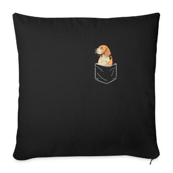 Chien Beagle - Housse de coussin décorative 45 x 45 cm - noir - Devant