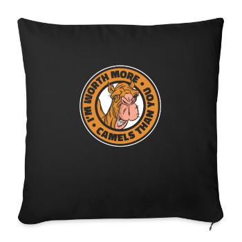 Camel Desert Camels Egypt - Sofa pillowcase 17,3'' x 17,3'' (45 x 45 cm) - black - Front