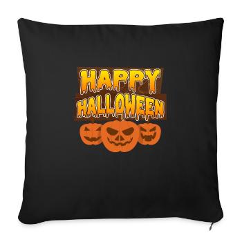 Halloween Citrouille Joyeux Halloween - Housse de coussin décorative 45 x 45 cm - noir - Devant