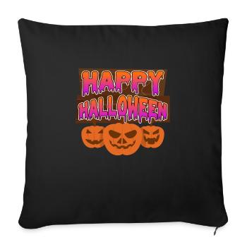 Halloween Citrouille Joyeux Halloween - Housse de coussin décorative 45 x 45 cm - noir - Devant