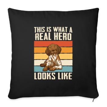 German Shorthair Dog - Sofa pillowcase 17,3'' x 17,3'' (45 x 45 cm) - black - Front