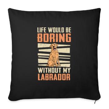 Labrador Hund - Sofakissenbezug 45 x 45 cm - Schwarz - Vorne
