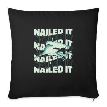Hammerhead Shark Fish Animal Sharks - Sofa pillowcase 17,3'' x 17,3'' (45 x 45 cm) - black - Front