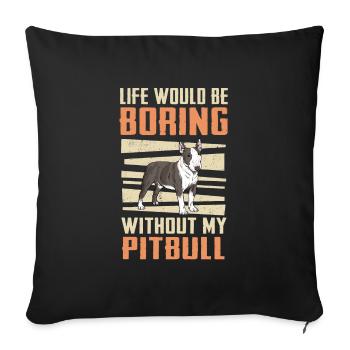 Pitbull Dog - Sofa pillowcase 17,3'' x 17,3'' (45 x 45 cm) - black - Front