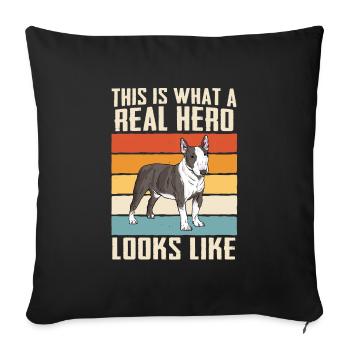 Pitbull Dog - Sofa pillowcase 17,3'' x 17,3'' (45 x 45 cm) - black - Front
