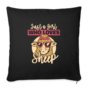 Sheep Sheep Farmer Lamb Farmer - Sofa pillowcase 17,3'' x 17,3'' (45 x 45 cm) - black - Front