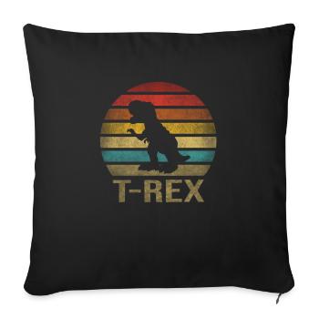 T-Rex Dino Dinosaur Tyrannosaurus Rex - Sofakissenbezug 45 x 45 cm - Schwarz - Vorne