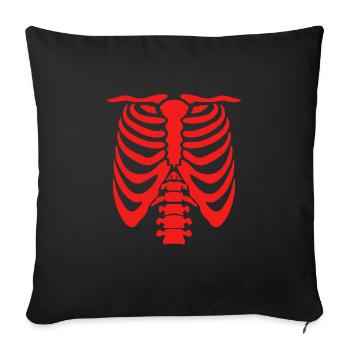 Squelette de costume d’Halloween - Housse de coussin décorative 45 x 45 cm - noir - Devant