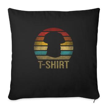 T Shirt Look At My Shirt Retro Sunset Vintage - Sofakissenbezug 45 x 45 cm - Schwarz - Vorne