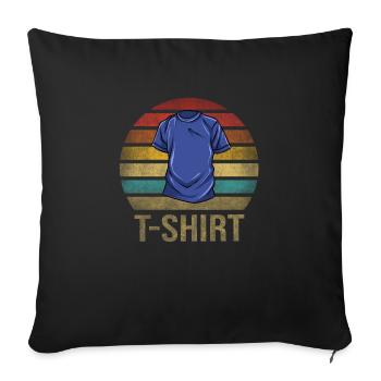 T Shirt Look At My Shirt Retro Sunset Vintage - Housse de coussin décorative 45 x 45 cm - noir - Devant