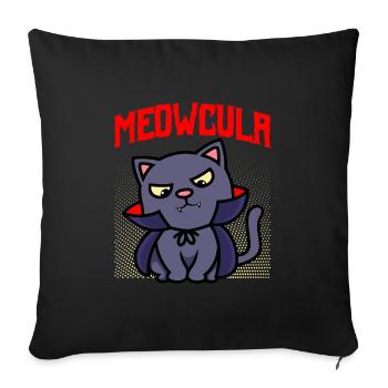 Dracula Halloween Cat - Sofa pillowcase 17,3'' x 17,3'' (45 x 45 cm) - black - Front