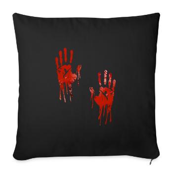 Halloween bloody hands - Sofa pillowcase 17,3'' x 17,3'' (45 x 45 cm) - black - Front
