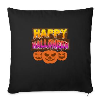 Halloween Citrouille Joyeux Halloween - Housse de coussin décorative 45 x 45 cm - noir - Devant